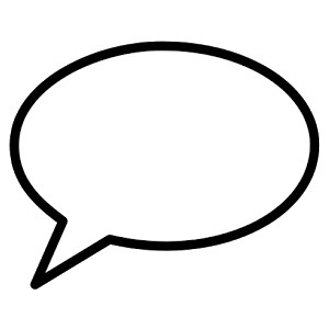 Speech bubble clipart black and white