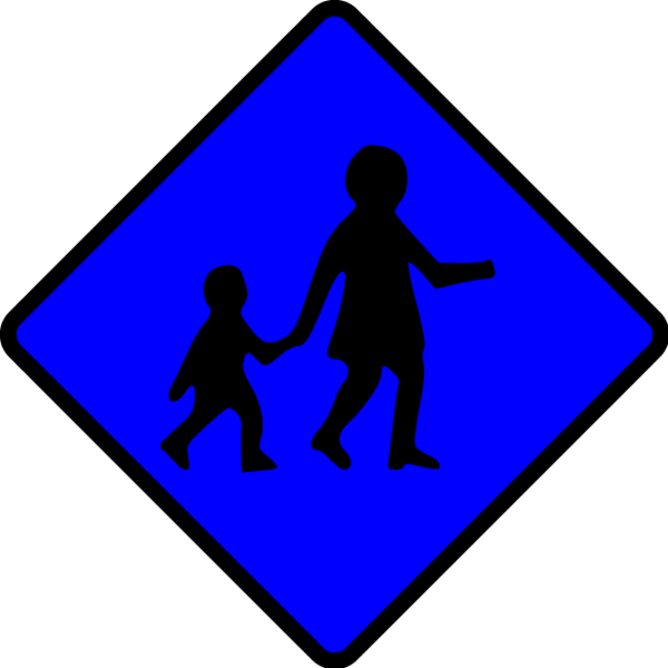 School Crossing Sign - vector Clip Art