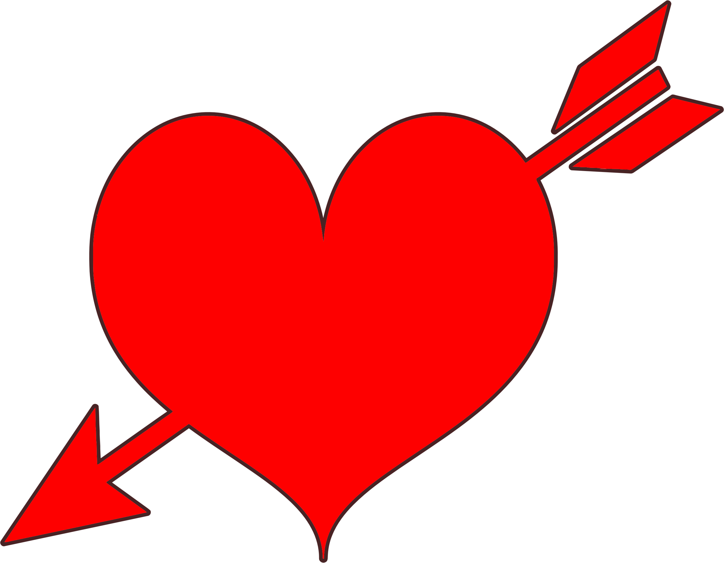 Red heart with arrow clipart