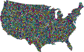 Clipart - Polyprismatic Tiled United States Map With Background