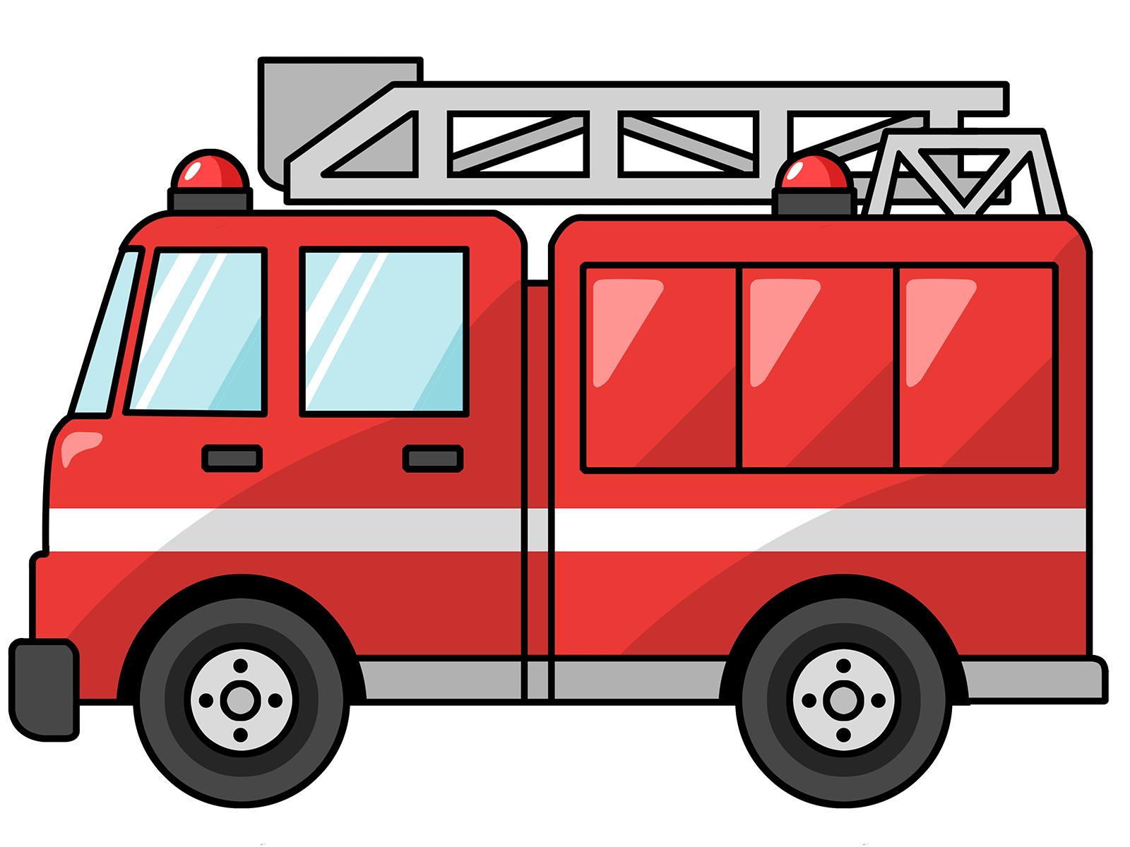 Fire Truck Outline Clipart