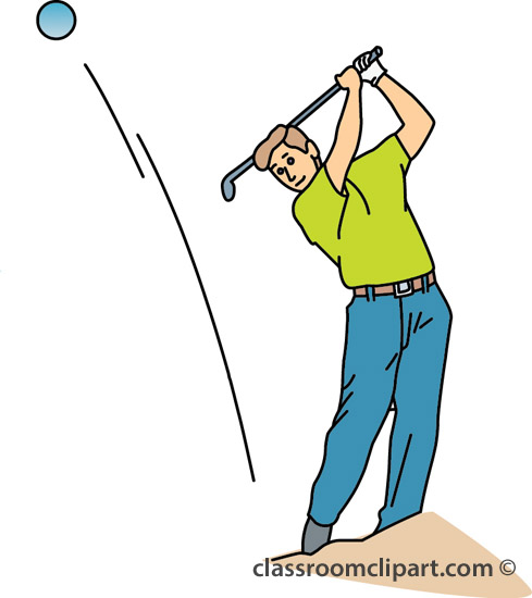 Man Golfing Clipart