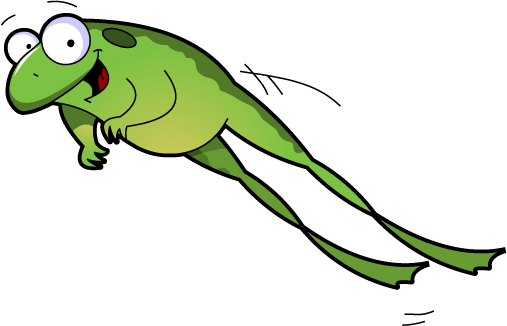 Frog jumping clipart