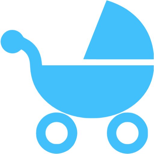 Caribbean blue stroller icon - Free caribbean blue baby icons