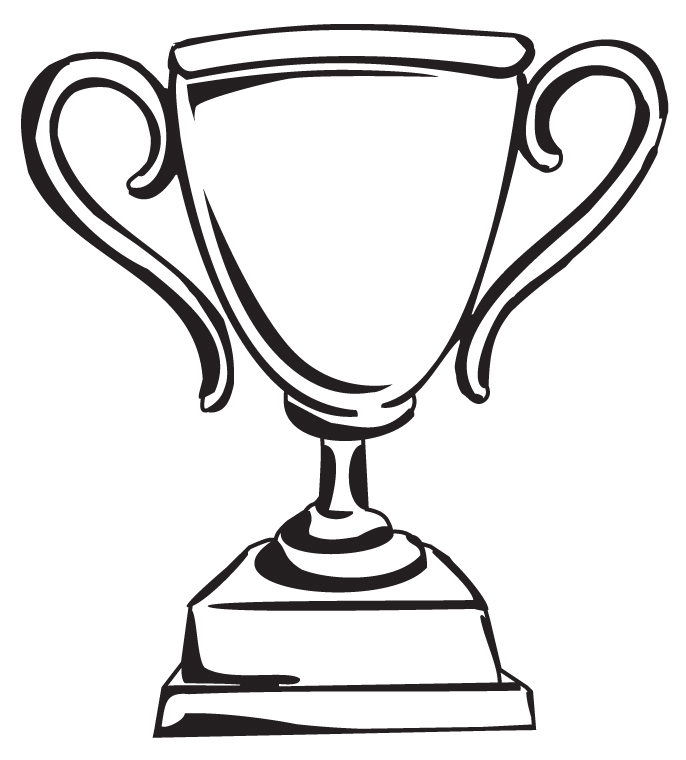 1 Trophy Black Clipart