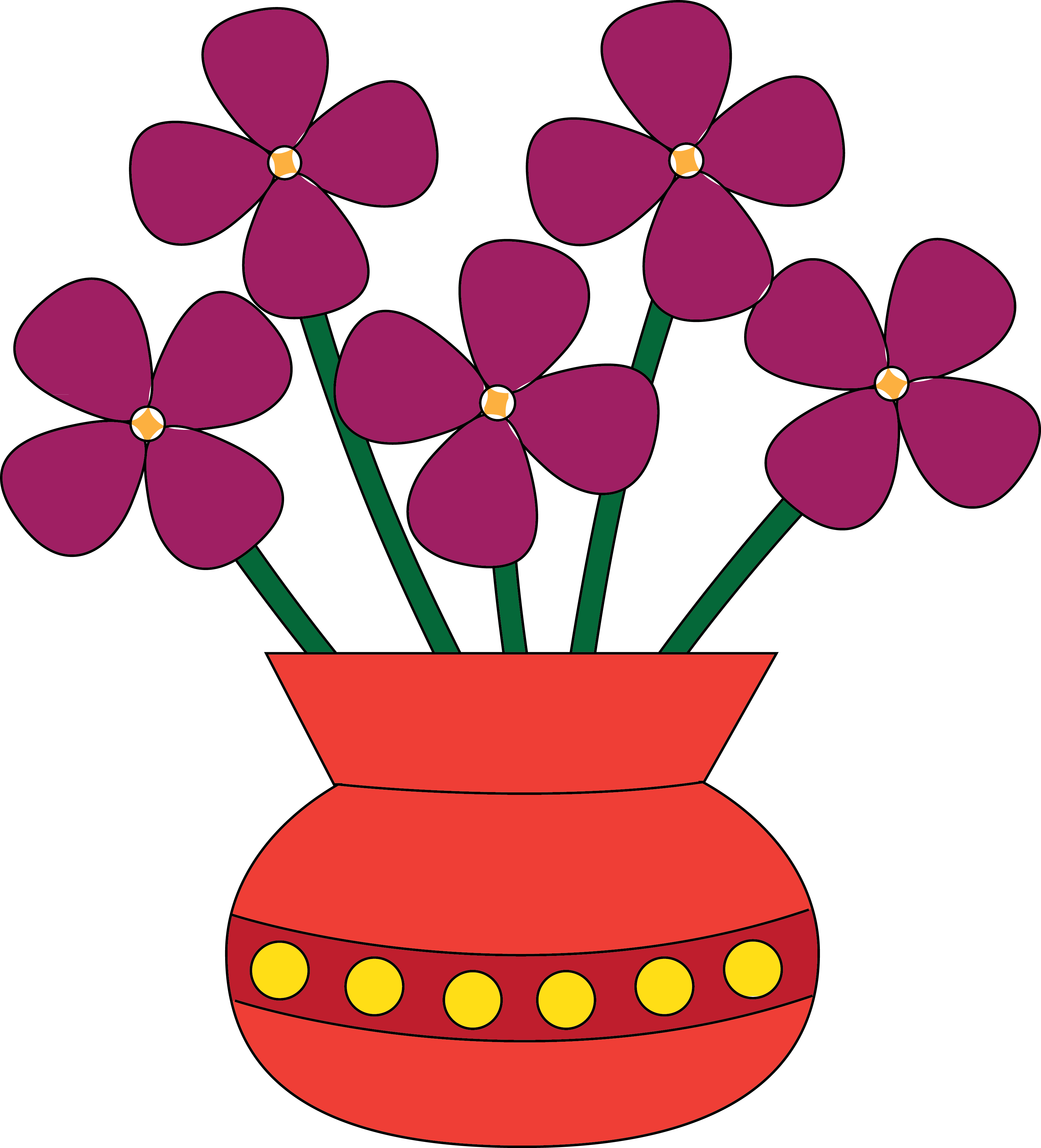 Clipart vase of flowers