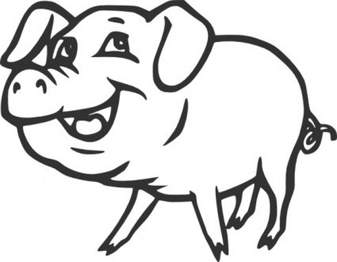 Smiling Pig Clip Art | Free Vector Download - Graphics,Material ...