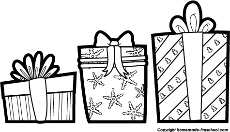 Christmas Present Clipart Black And White - Free ...