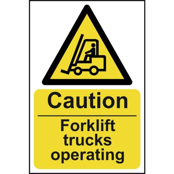 Caution Fork Lift Trucks Sign | Truck Signs, Forks and Trucks