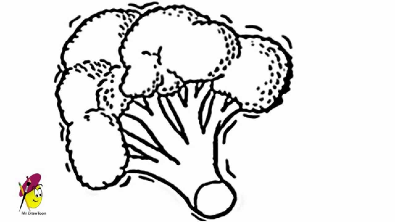 Broccoli - How to draw broccoli - Fruits and Vegetables - YouTube