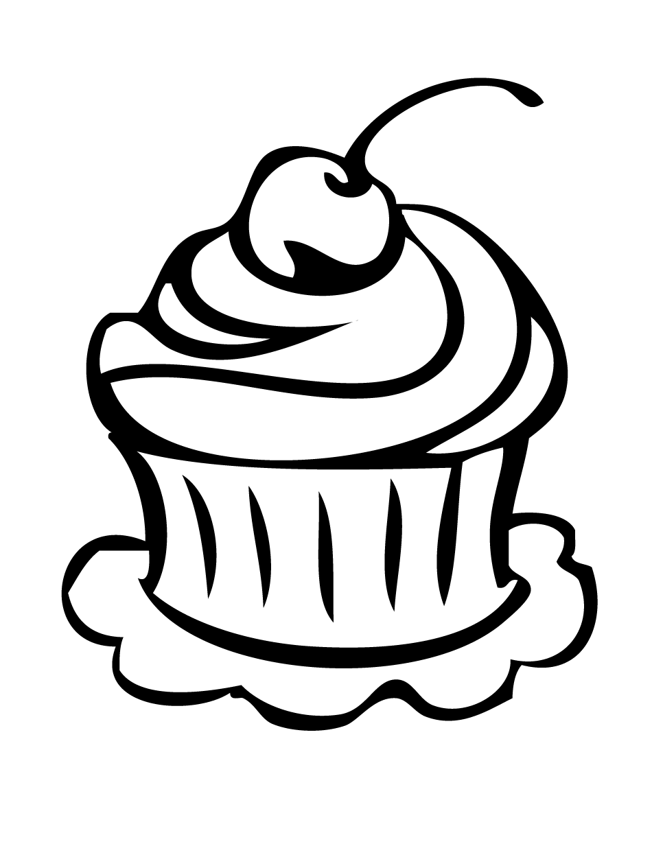 58+ Cupcake Outline Clip Art