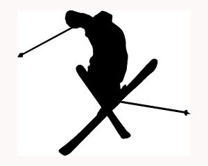 Skier Silhouette Sticker Ski Car Window Vinyl Decal Extreme Sports ...