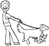 Dog walking person clipart