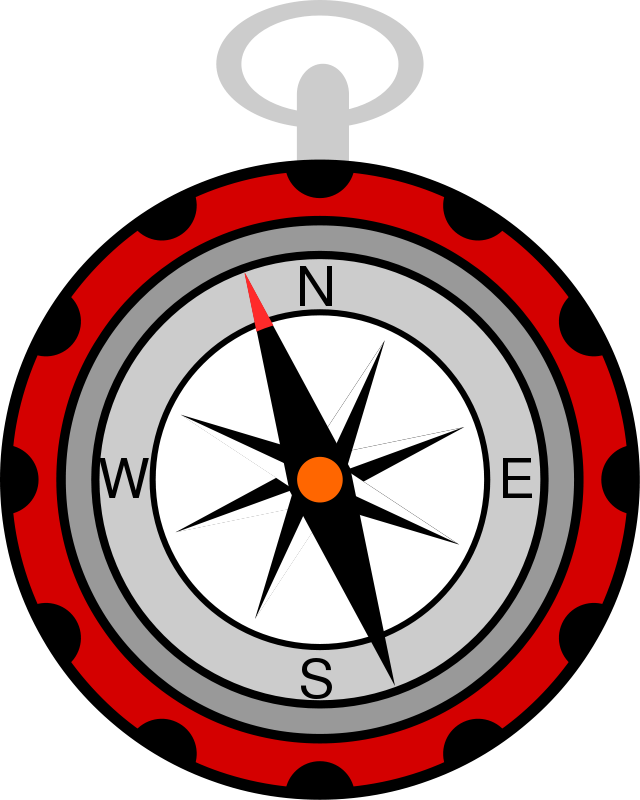 Computer with compass clipart