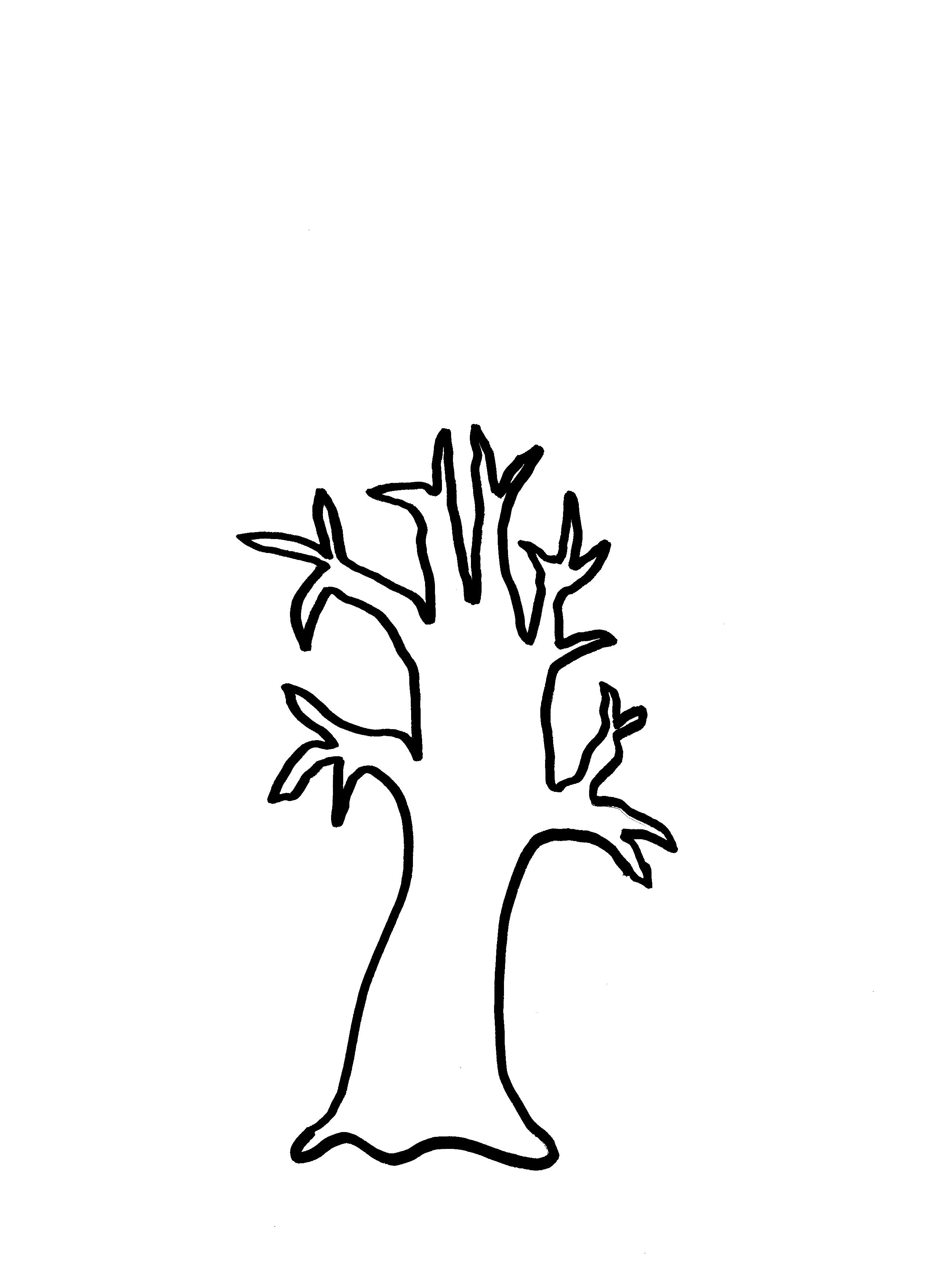 Fall tree clipart black and white with 6 branches