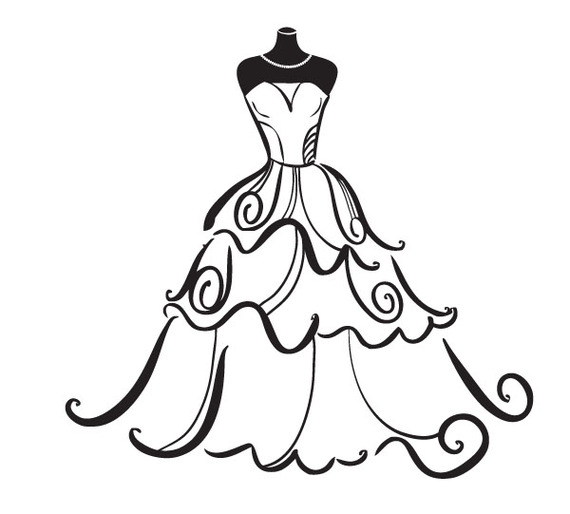 Wedding Dress Clipart - Tumundografico