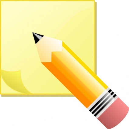Jeremybennett Sticky Note Pad And Pencil clip art - Download free ...