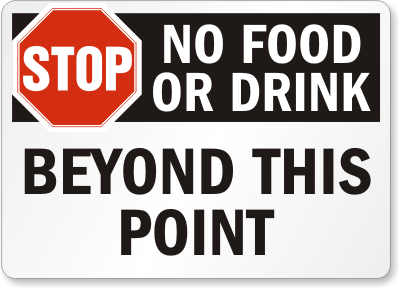 No Food Or Drink Signs - Custom No Food Or Drink Signs