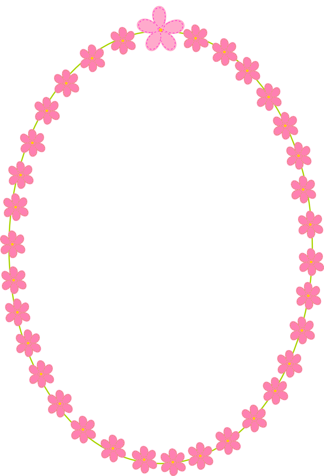 free oval summer flower frame - Free Clipart Images