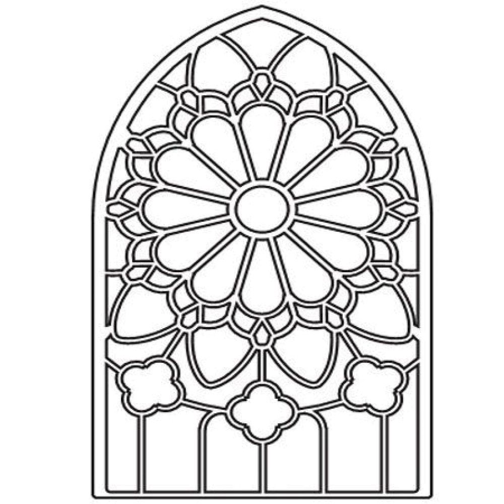 Printable Stained Glass Window Coloring Page - AZ Coloring Pages