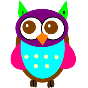 Colorful Baby Owl clip art - Polyvore