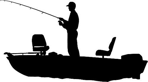 Kid on boat fishing silhouette clipart