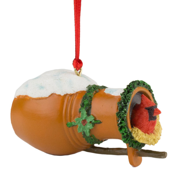 Bird Bottle Ornament with Cardinal