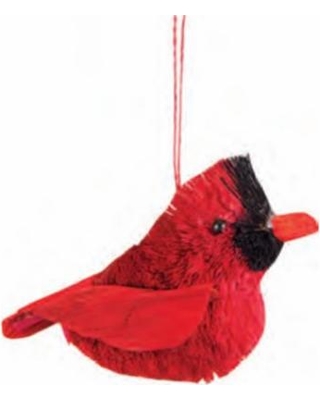 New Year Deal on Cardinal Red Bird Christmas Ornament, Abaca Fiber