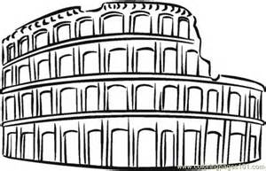 Rome Colosseum Cartoon Coloring Pages