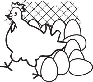 Clip Art Hen With Eggs Clipart