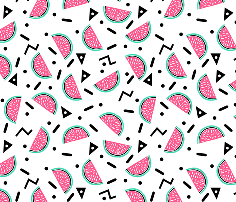 Watermelon Party - Pink and Light Jade Triangle Zig Zag Design by ...