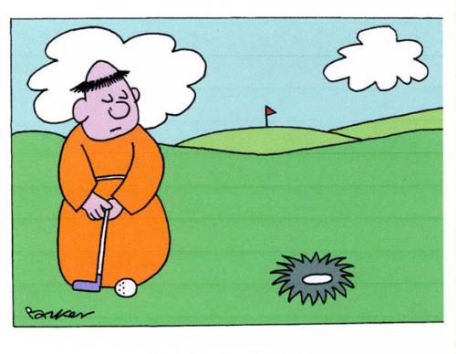 Golfing monk. By daveparker | Sports Cartoon | TOONPOOL