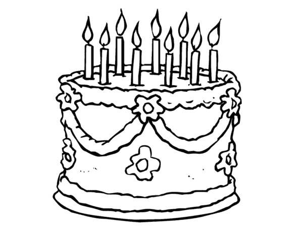 Birthday Cake Coloring Pages | smilecoloring.