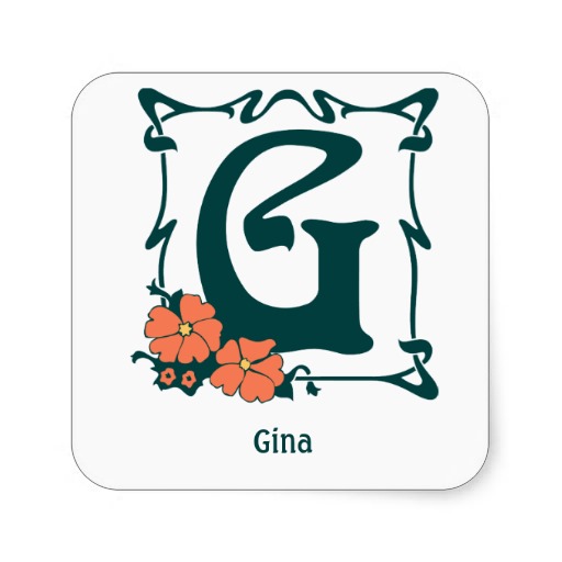 Fancy vintage art nouveau letter G Square Stickers from Zazzle.