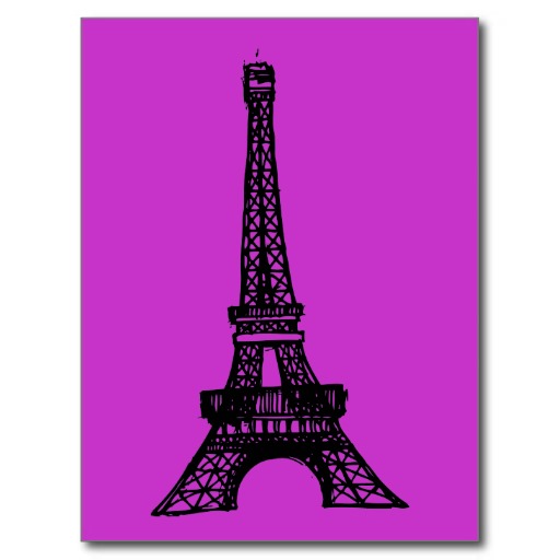 Cartoon Eiffel Tower Postcards & Postcard Template Designs