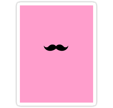 mustache- pink background" Stickers by McKenzie Nickolas | Redbubble