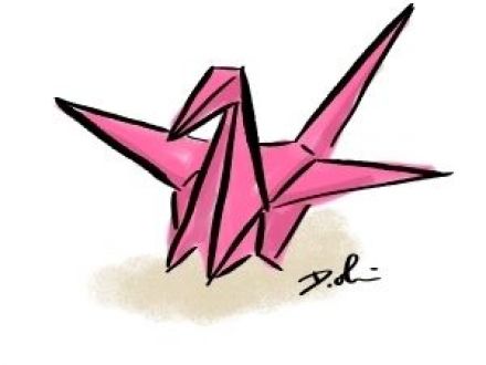 Origami Paper Crane Line Art - Astro Politics