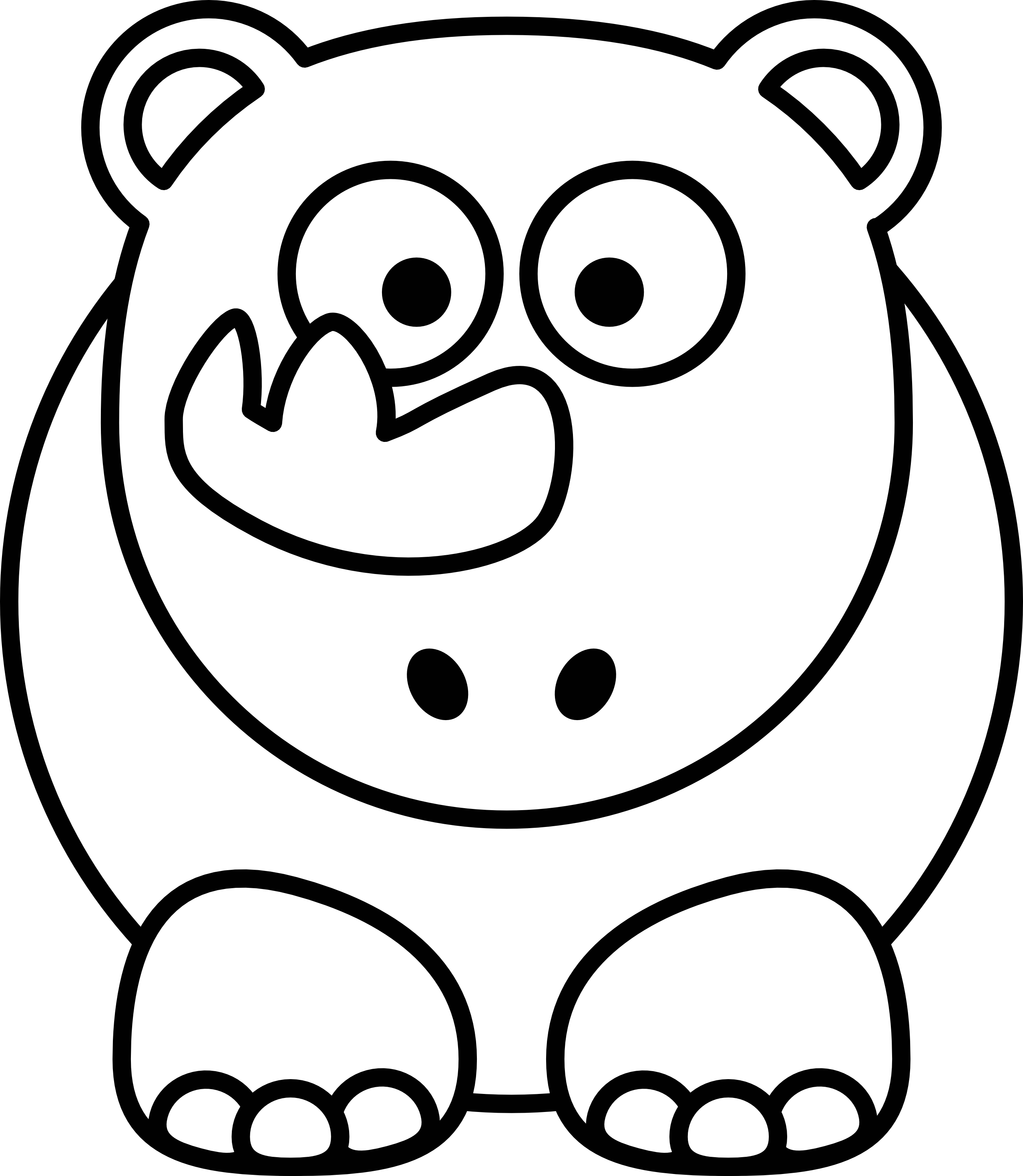 Rhino black and white clipart