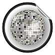 Disco ball green sticker - vector clip art