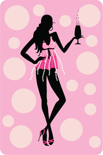 Silhouette Of A Happy Birthday Sexy Woman Clip Art, Vector Images ...