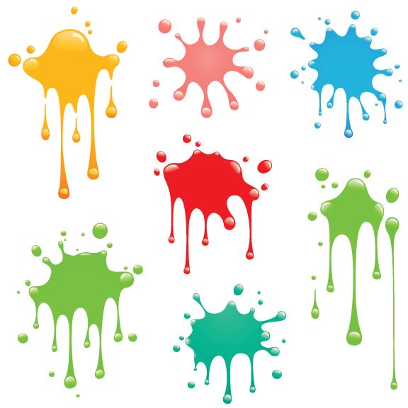 Rainbow paint splatter clip art