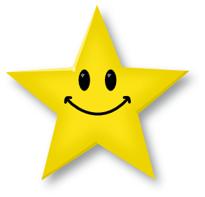 Happy face star clipart