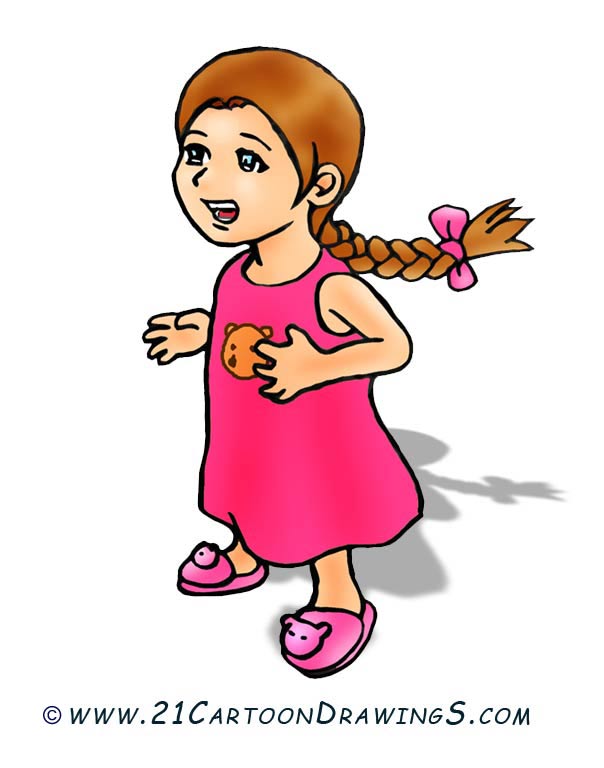 Little Girls Cartoon Clipart