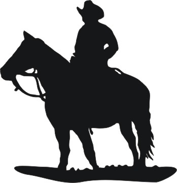 Cowboy horse silhouette clipart