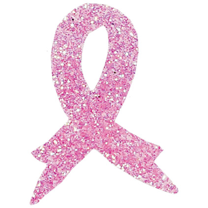 $0 - $.99 | Pink Ribbon Glitter Sticker Tattoo