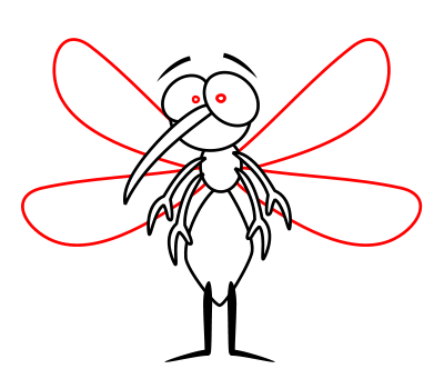 Drawing a cartoon mosquito