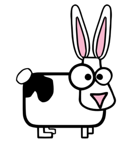 Cartoon Rabbit With Black Spot Clip Art - vector clip ...