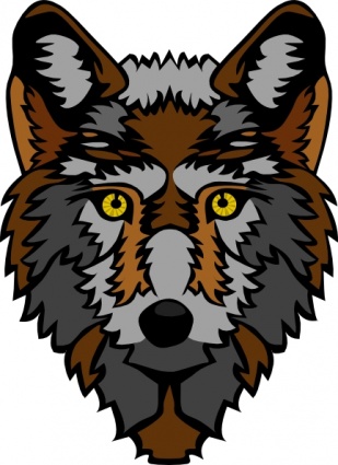 Wolf Head Stylized clip art vector, free vector graphics