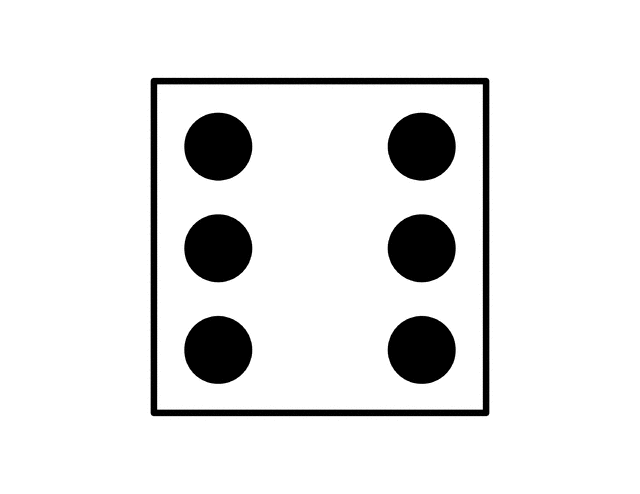 Dice Showing 6 Clipart