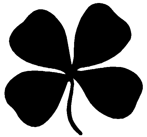 Four leaf clover clipart black and white